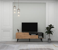 Meuble TV Mayas L150cm Bois clair et Anthracite