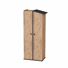 Armoire avec 2 portes Donall L72cm Bois naturel et Anthracite