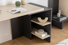 Bureau avec plateau extensible Franky L120cm Bois Beige et Anthracite