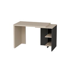 Bureau avec plateau extensible Franky L120cm Bois Beige et Anthracite