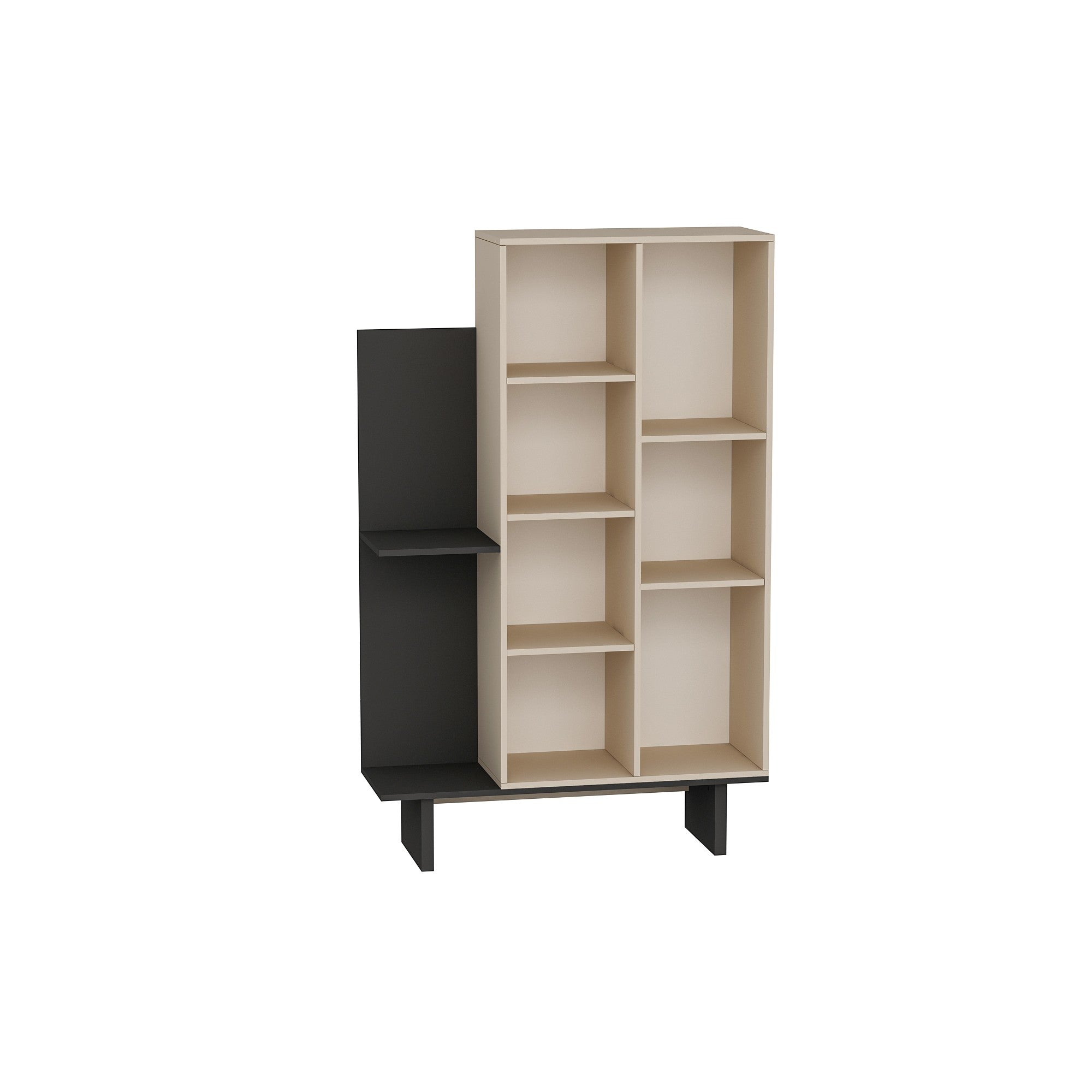 Étagère bibliothèque Franky L115cm Beige et Anthracite