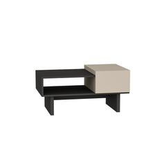 Table basse avec rangement Franky L100cm Beige et Anthracite