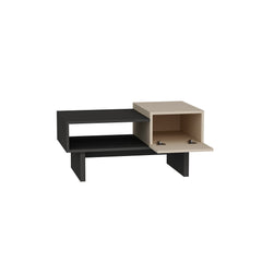 Table basse avec rangement Franky L100cm Beige et Anthracite