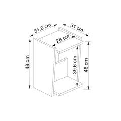 Table d'appoint design avec rangement Essas L31,6xH46cm Beige Bois clair