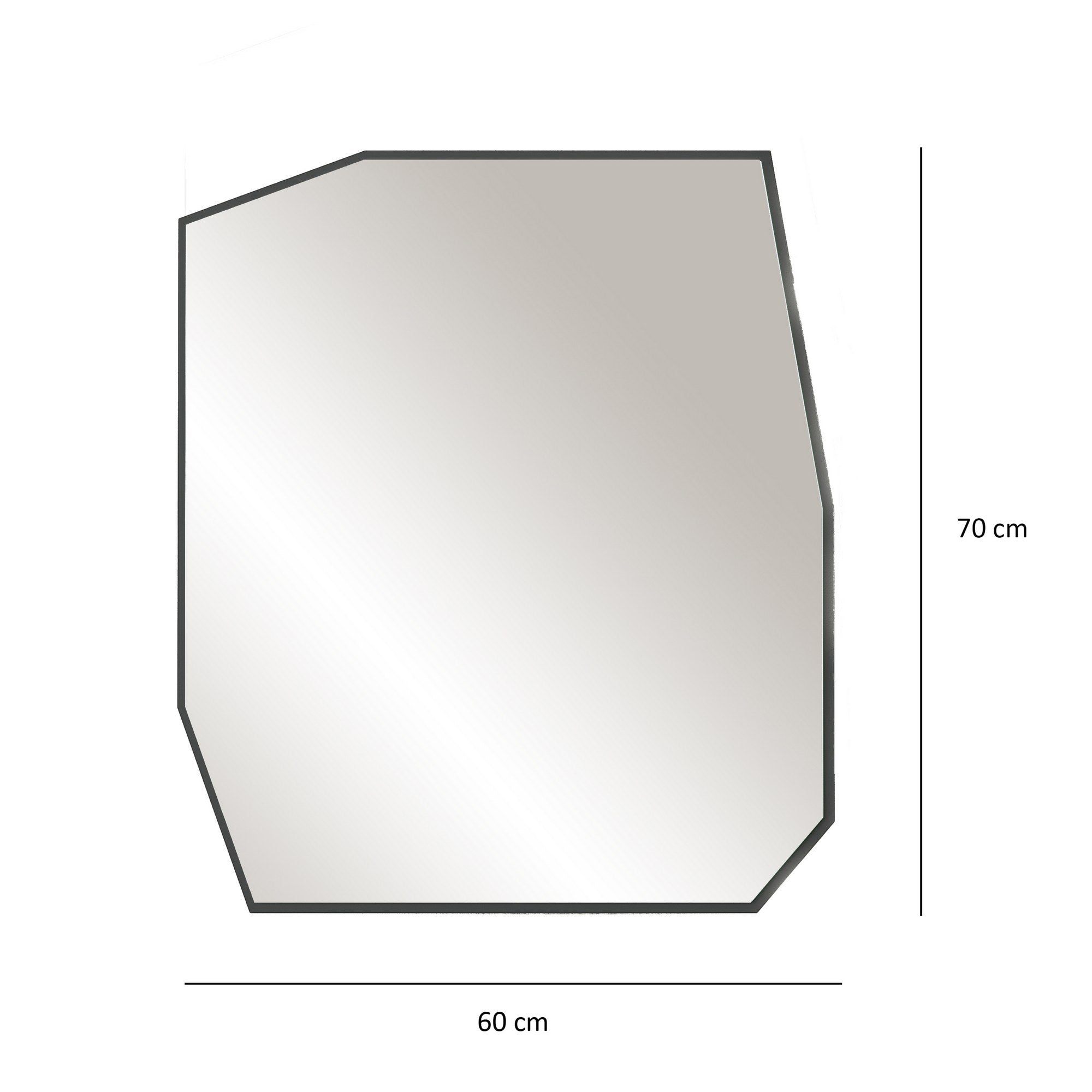 Miroir murale Meida 60x70cm Bois Noir