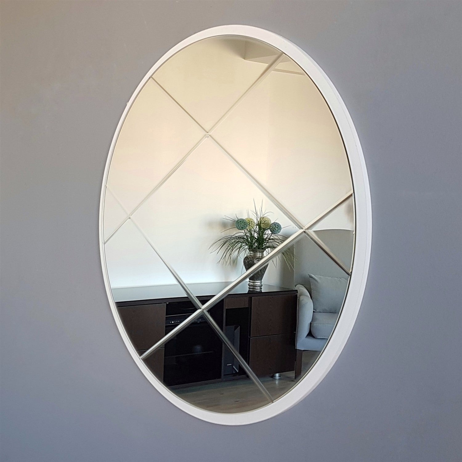 Miroir décoratif Lagis D60cm Bois Blanc