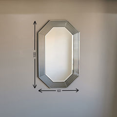 Miroir décoratif hexagone Bekota 60x100cm Verre Trempé Argent