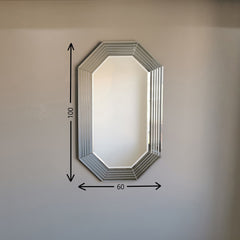 Miroir décoratif hexagone Bekota 100x60cm Verre Trempé Argent