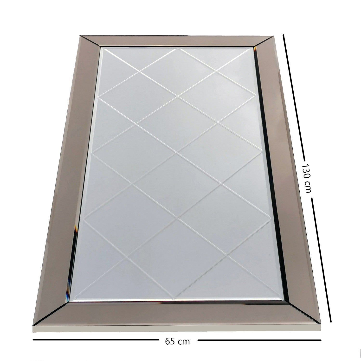 Miroir décoratif Lyame L65xH130cm Verre Motif Losange Argent