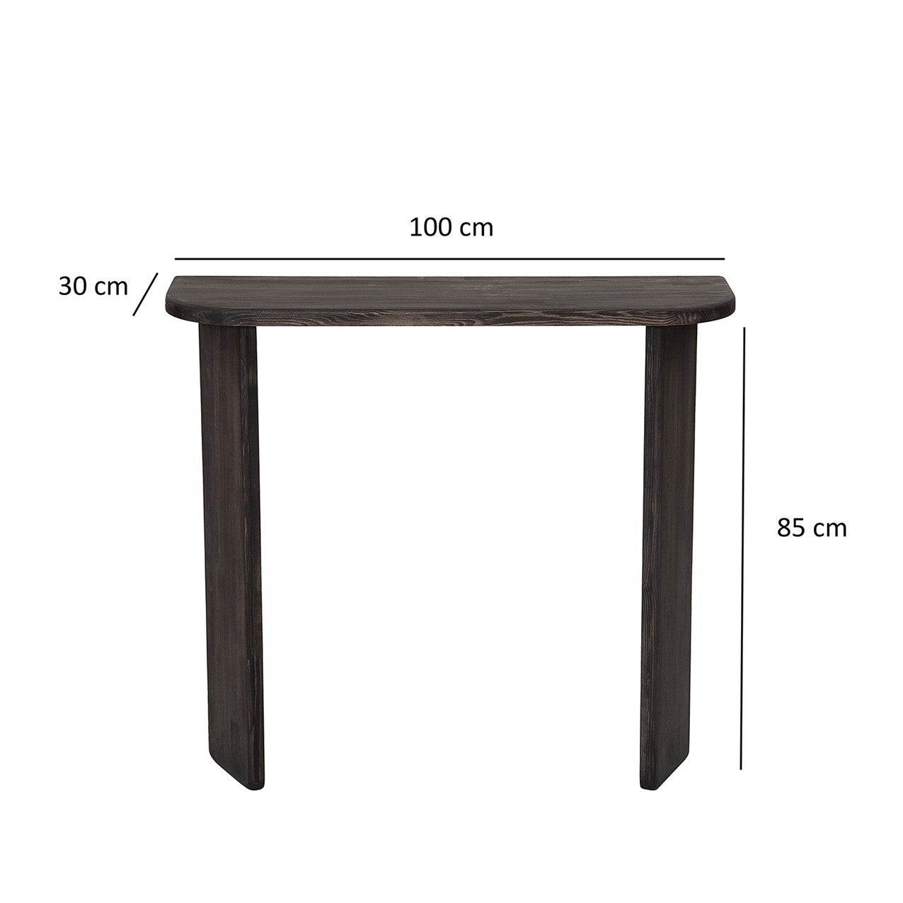 Console moderne Ikram L100cm Bois massif Anthracite