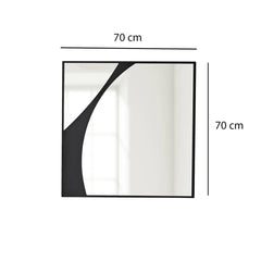 Miroir décoratif carré Delisha L70xH70cm Bois Noir