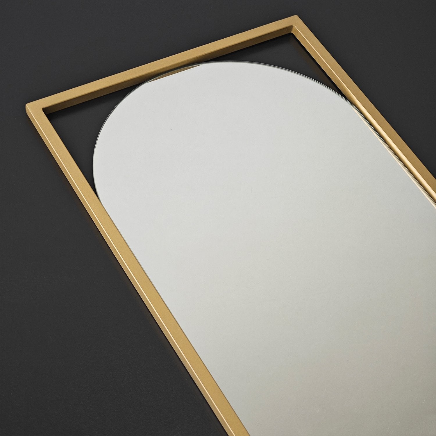 Miroir rectangulaire design Biril L40xH167cm Or