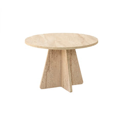 Table basse design Fungi D60cm Effet travertin Beige