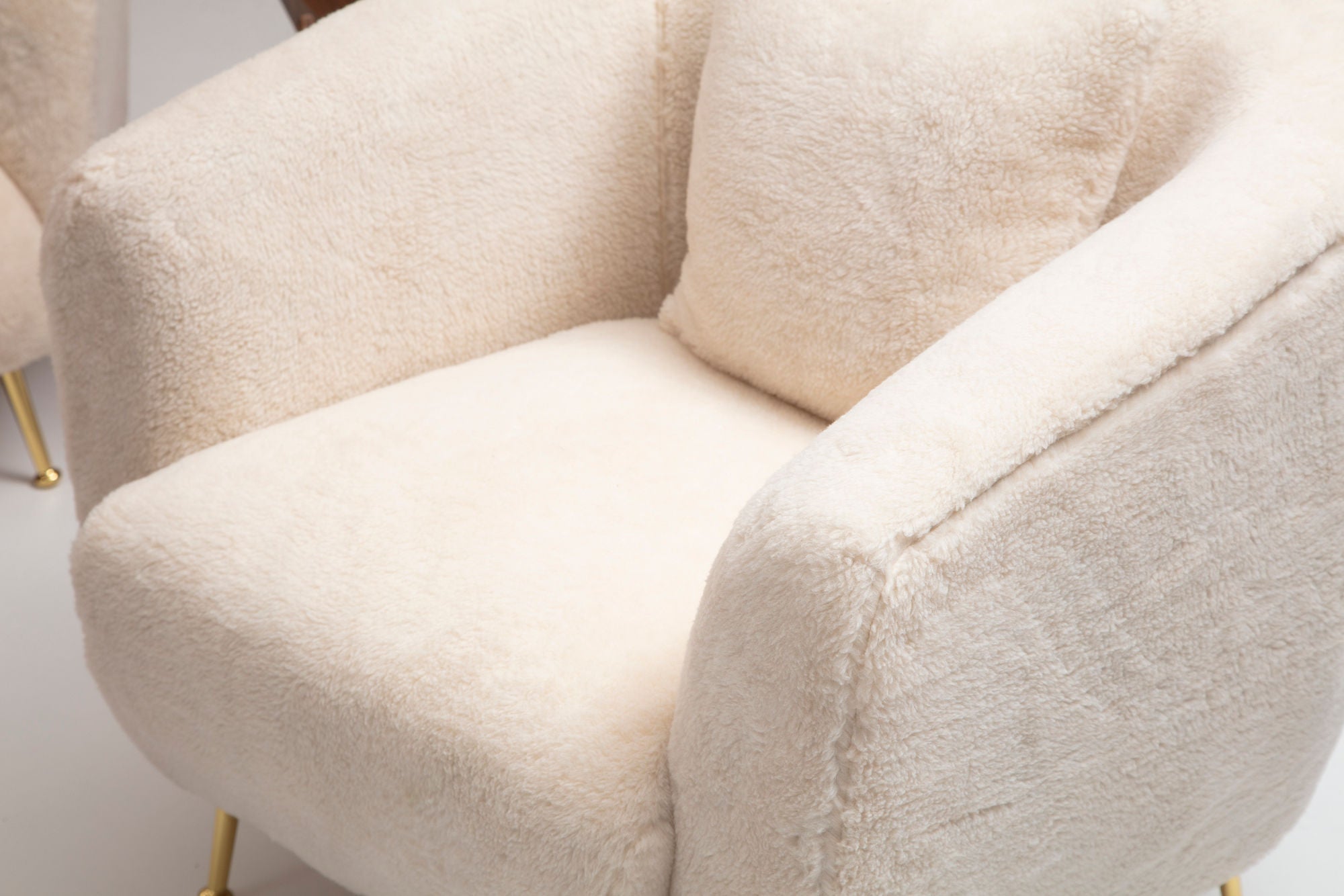 Fauteuil avec 1 coussin Leticia Tissu bouclette Beige