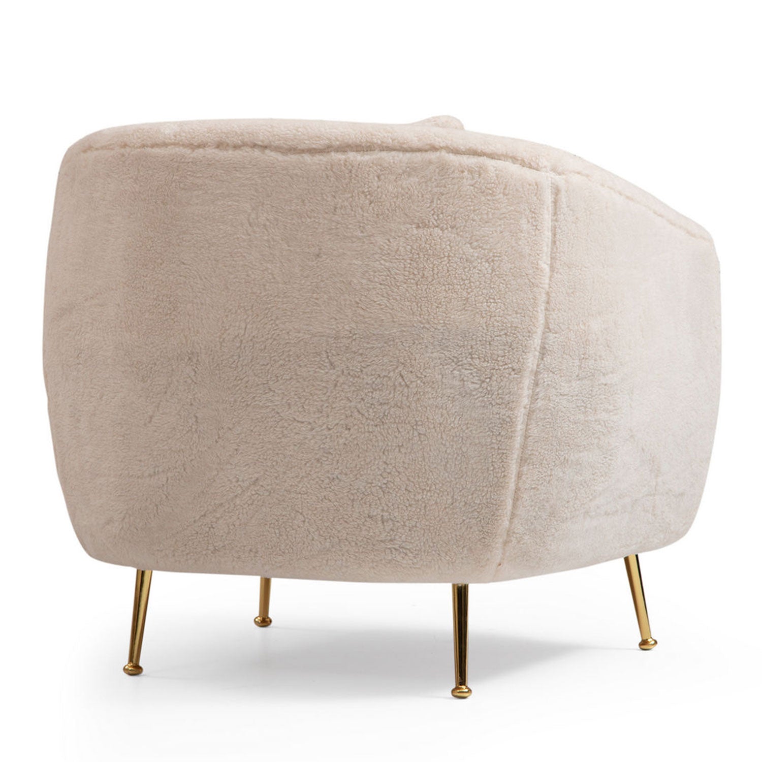 Fauteuil avec 1 coussin Leticia Tissu bouclette Beige