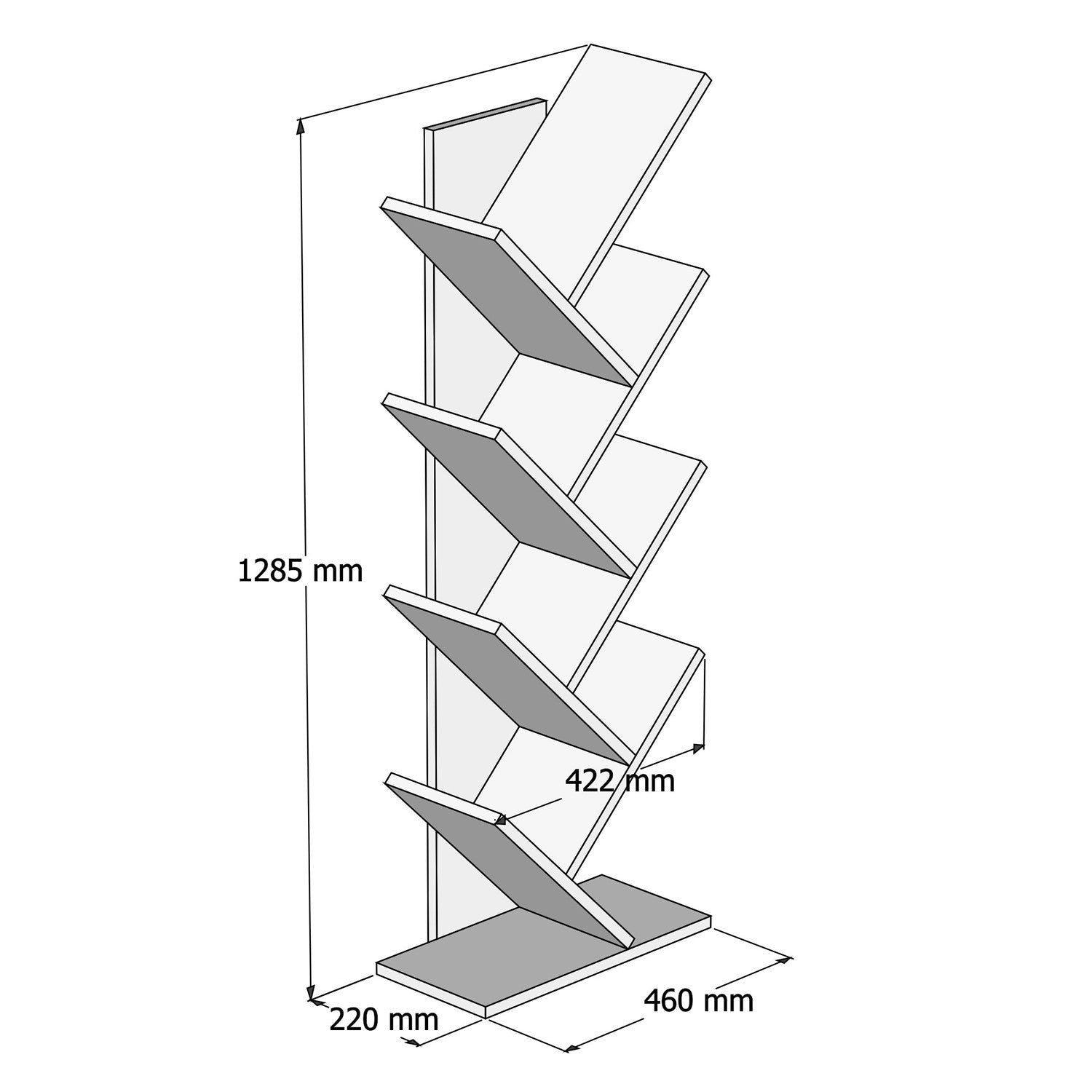 Bibliothèque Escalade 46x128,5cm Bois Naturel