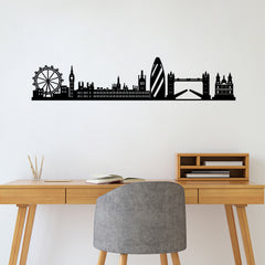 Décoration murale monuments londoniens Austin L120xH26cm Métal Noir