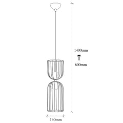 Suspension 1 lampe à dôme filaire Compertum D14 Métal Noir et Or rose