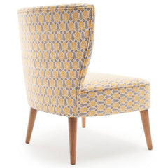 Fauteuil style scandinave Okapi Tissu Motif Floral Jaune