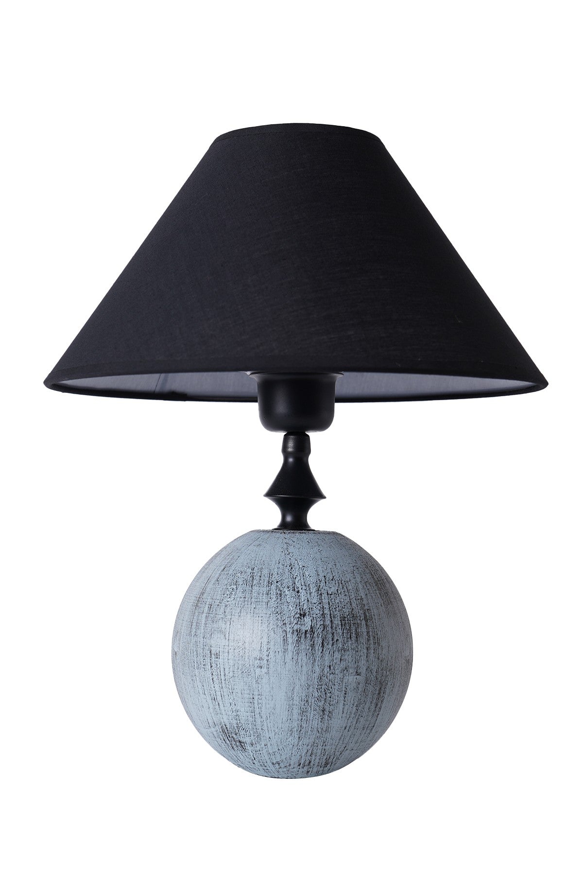 Lampe à poser design Ramera D30cm Tissu Noir et Céramique Bleu Gris