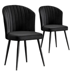 Lot de 2 chaises Iria Velours et Métal Noir