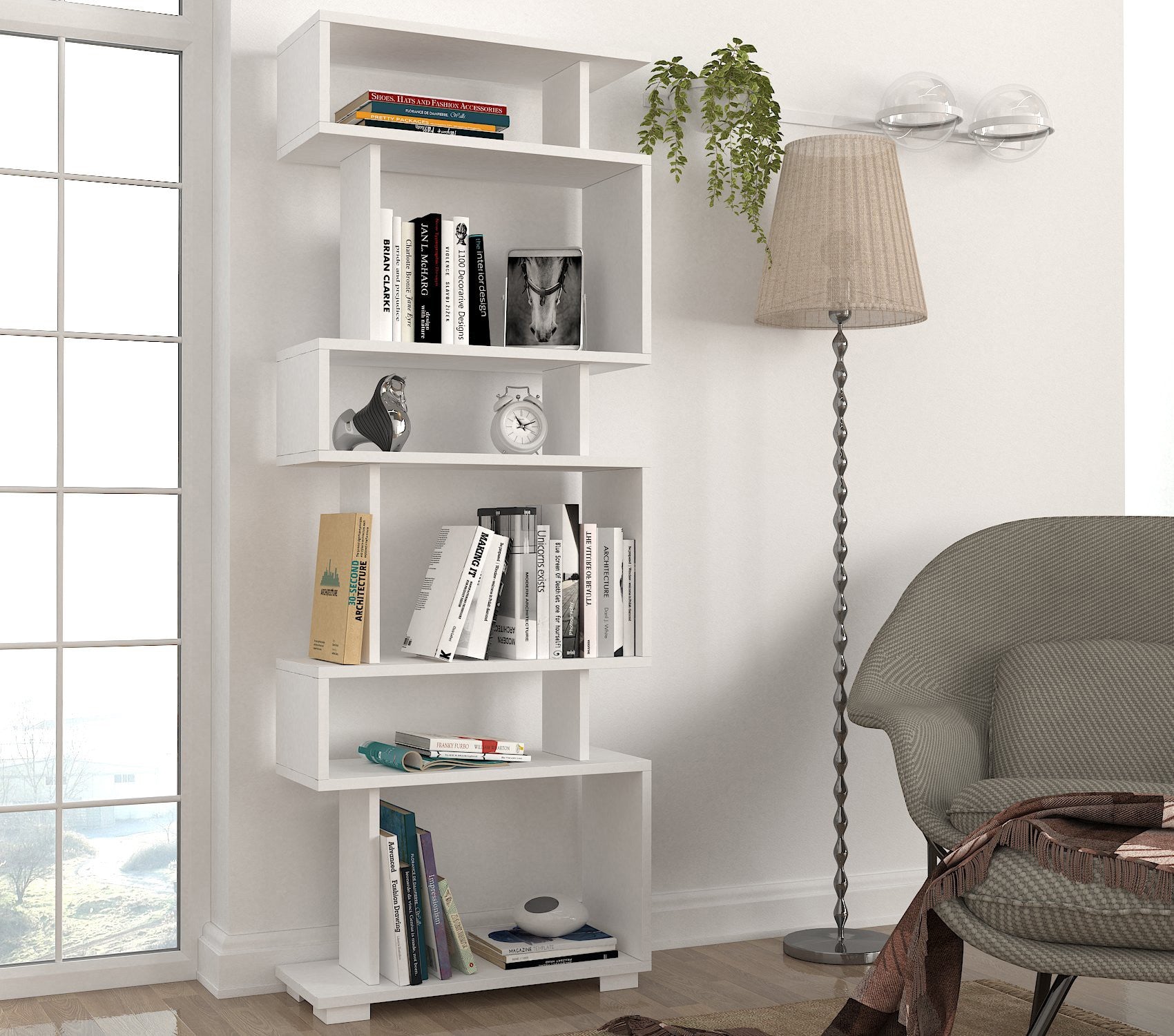 Étagère bibliothèque Lornon L60cm Blanc