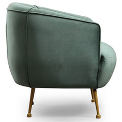 Fauteuil Regila Velours Vert clair