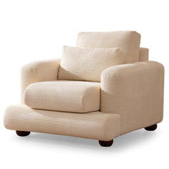 Fauteuil Jarek Velours côtelé Beige