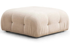 Pouf carré Nourhane Tissu Crème