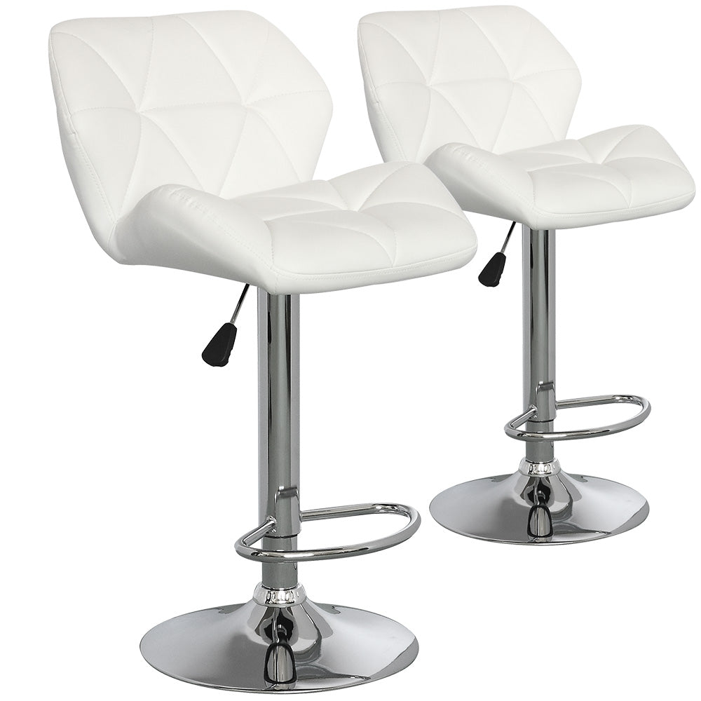 Lot de 2 chaises de bar matelassées Lizie Blanc
