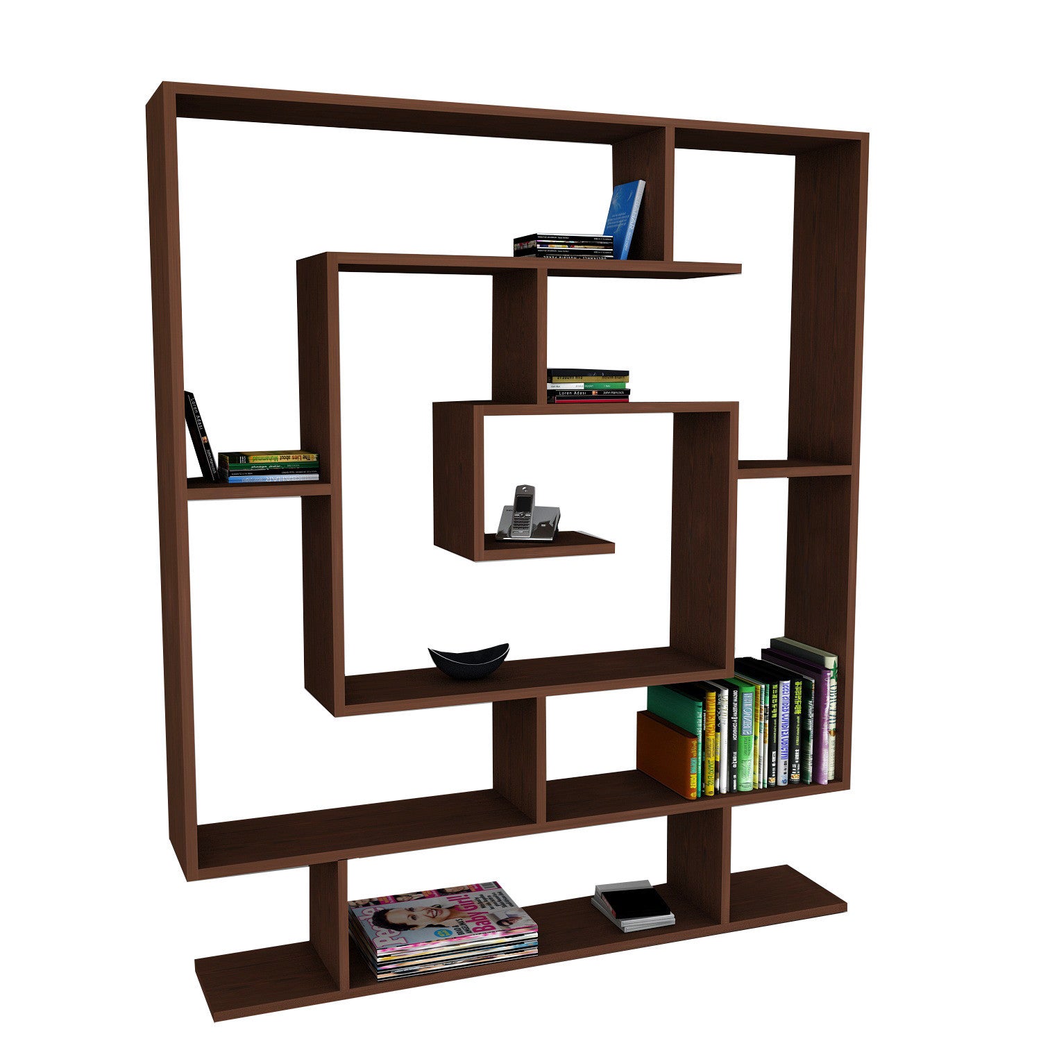 Étagère bibliothèque Dontan L125cm Bois foncé