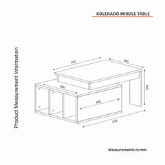 Table basse Kasbiel L90xP60cm Bois et Blanc