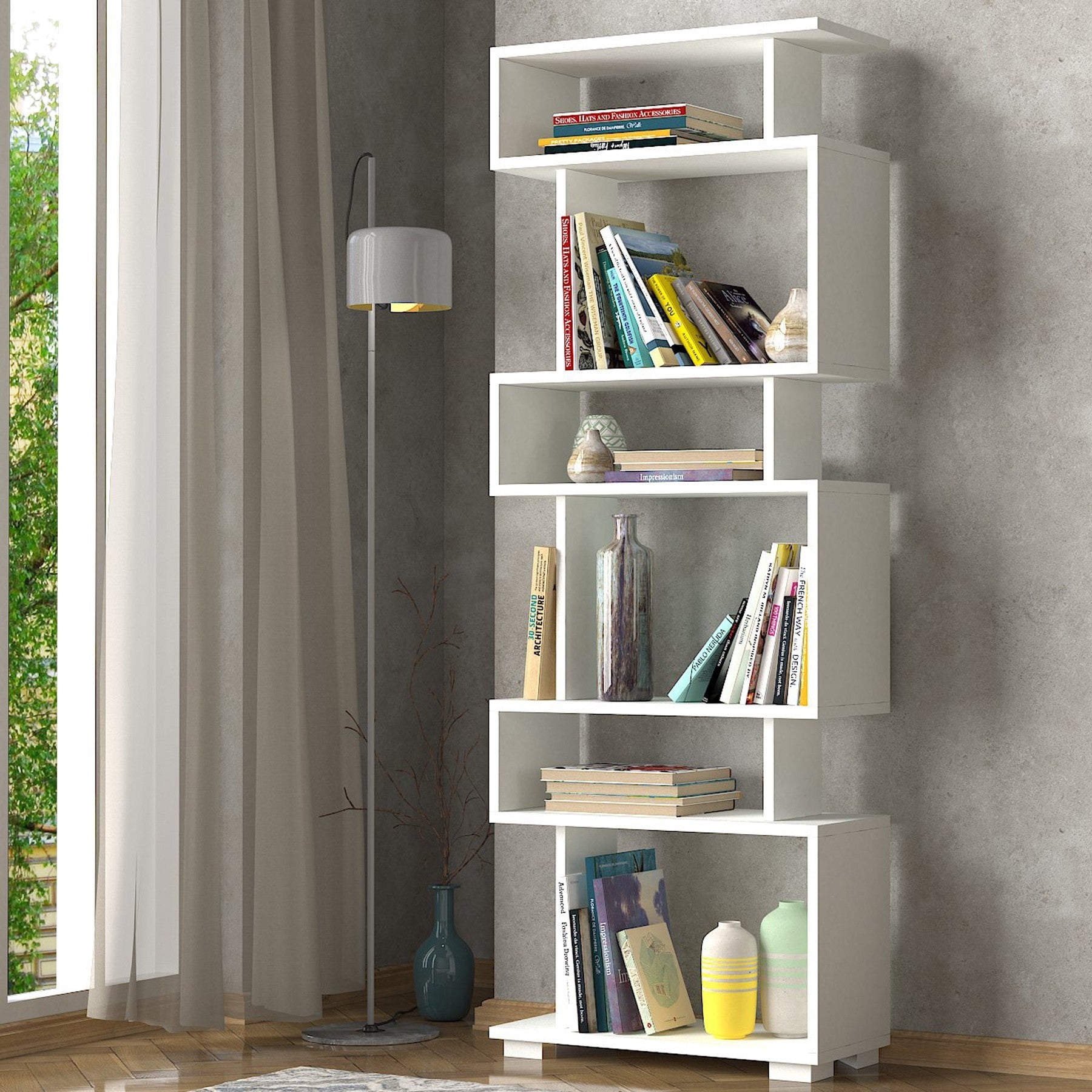 Étagère bibliothèque Lornon L60cm Blanc