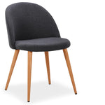 Lot de 6 chaises scandinaves en tissu gris foncé