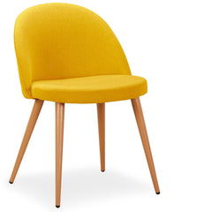 Lot de 6 chaises scandinaves Maury Tissu Jaune