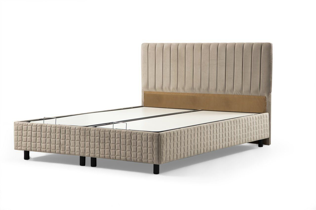 Lit double à sommier relevable Azein 160x200cm Velours Taupe