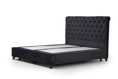 Lit double à sommier relevable Jeson 140x200cm Velours Anthracite