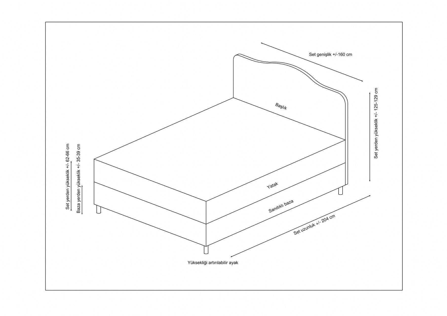 Lit double Gectuna Velours Anthracite avec matelas 140x200cm waterproof à ressorts et surmatelas mousse intégré