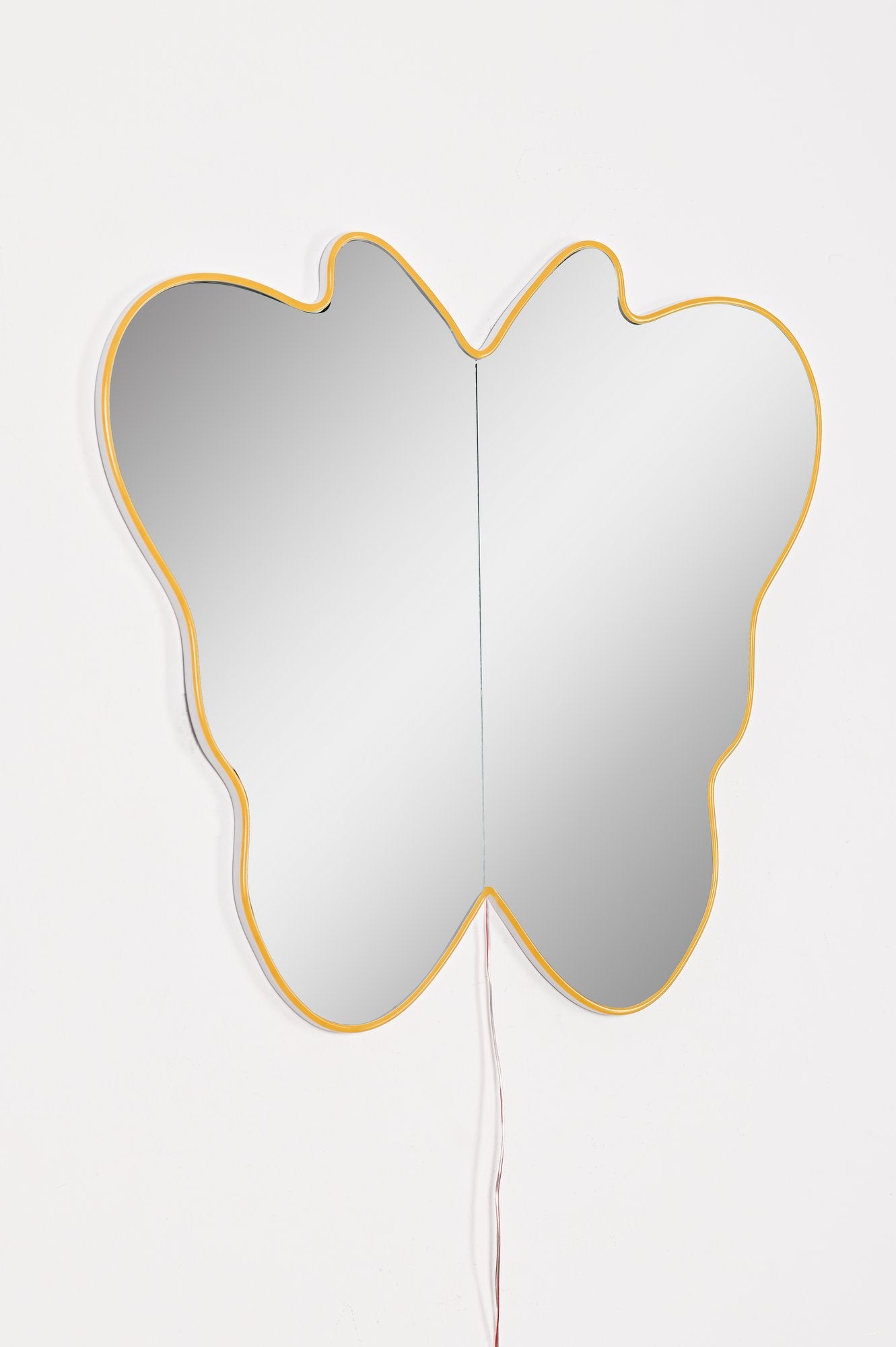 Miroir lumineux Moé L50xH57cm Papillon Bande néon LED Jaune