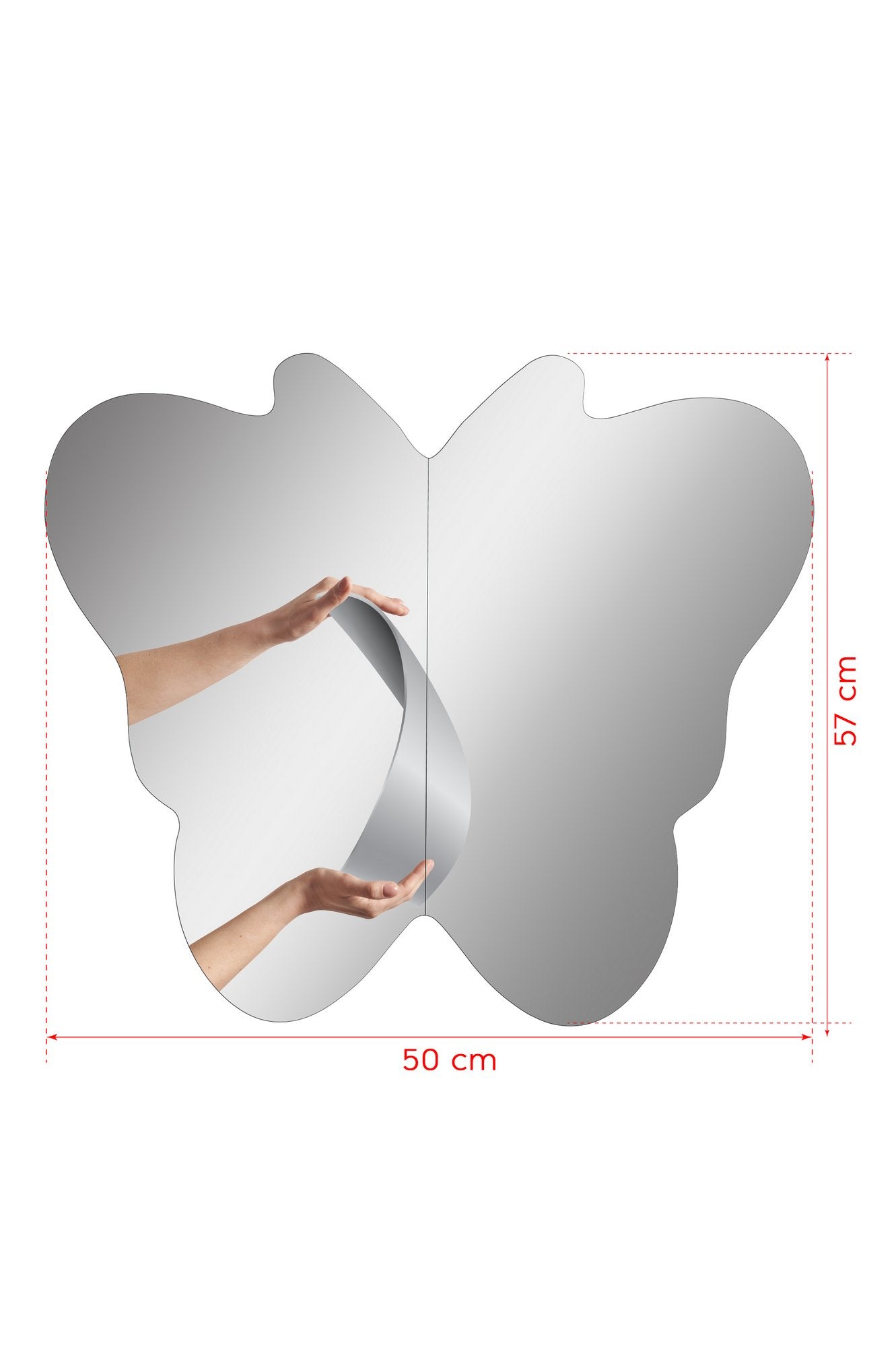 Miroir lumineux Moé L50xH57cm Papillon Bande néon LED Jaune