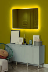 Miroir lumineux Klarra L40xH60cm Bande néon LED Jaune