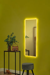 Lot de 2 miroirs lumineux Klarra L20xH80cm Bandes néon LED Jaune