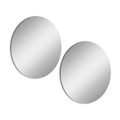 Lot de 2 miroirs adhésifs ronds Sono D30cm Argent