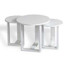 Lot de 3 tables basses gigognes Miramar Blanc