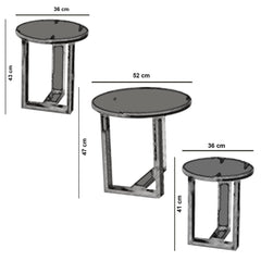 Lot de 3 tables basses gigognes Miramar Blanc