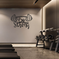 Décoration murale Felzo L50xH34cm "BE STRONG" Métal Noir