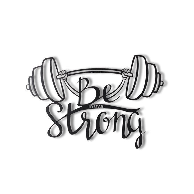 Décoration murale Felzo L50xH34cm "BE STRONG" Métal Noir