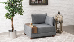 Fauteuil moderne accoudoir à droite Chico Tissu Gris