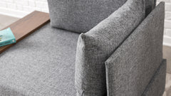 Fauteuil moderne accoudoir à droite Chico Tissu Gris