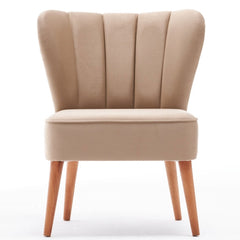 Fauteuil style scandinave Wapedale Velours Blanc crème